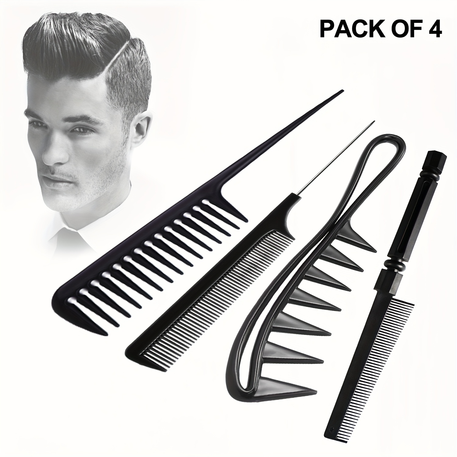 Hair Care Barber Daily - Pente multifuncional de 4 peças, adequado