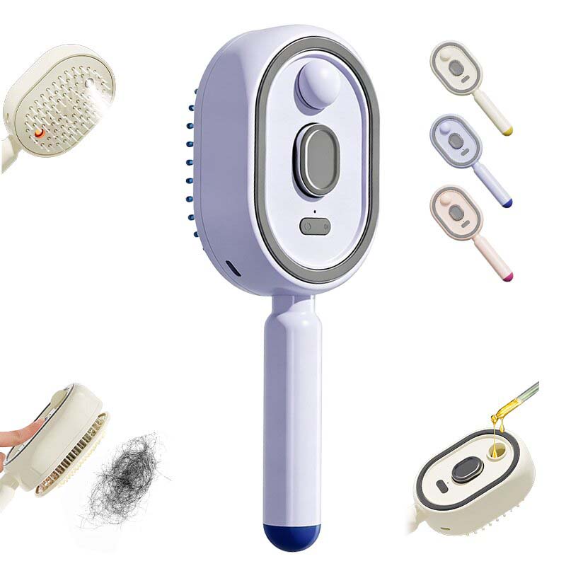 Hair Care Essential Oil Atomizing - Pente Massageador Elétrico com Spray e
