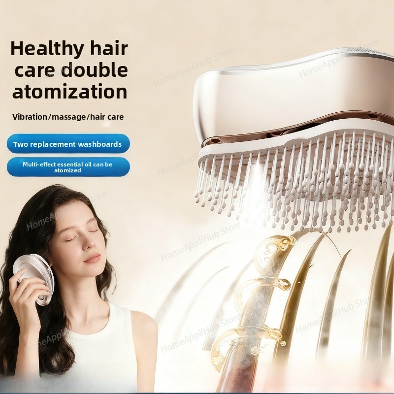 Hair Care Essential Oil Atomizing - Pente de massagem elétrico spray massageador
