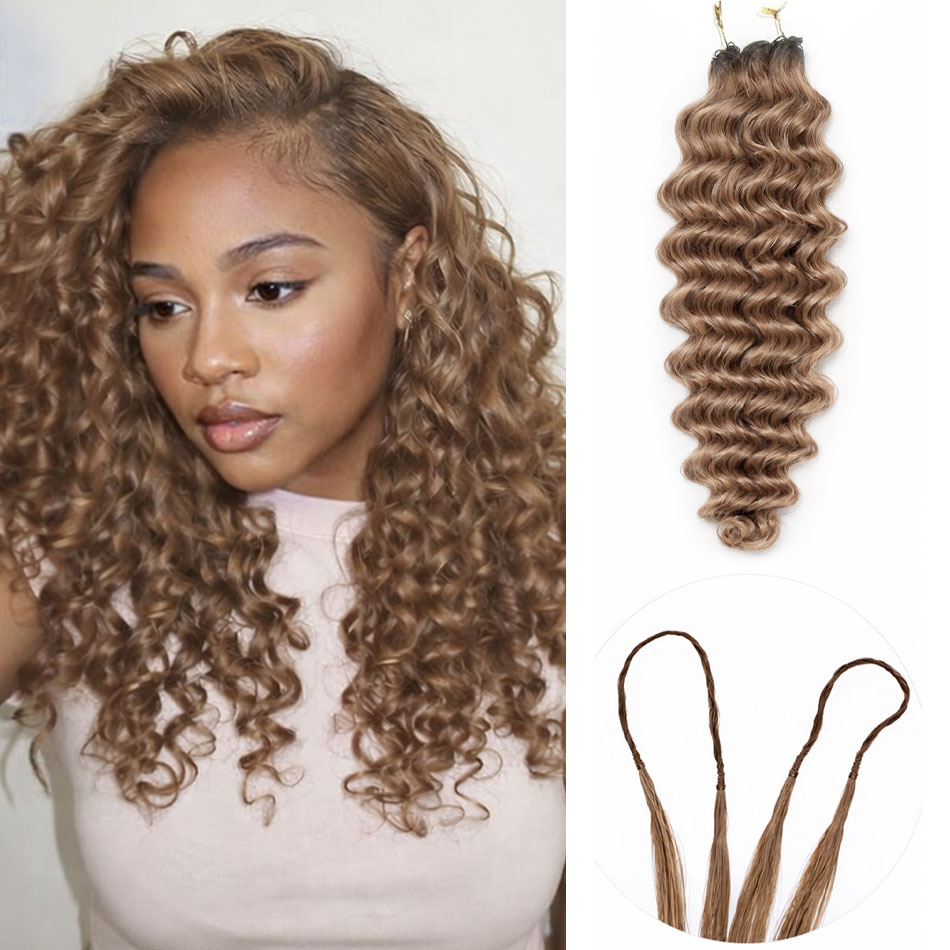 Hair Care Honey - Mel marrom onda profunda crochê extensões