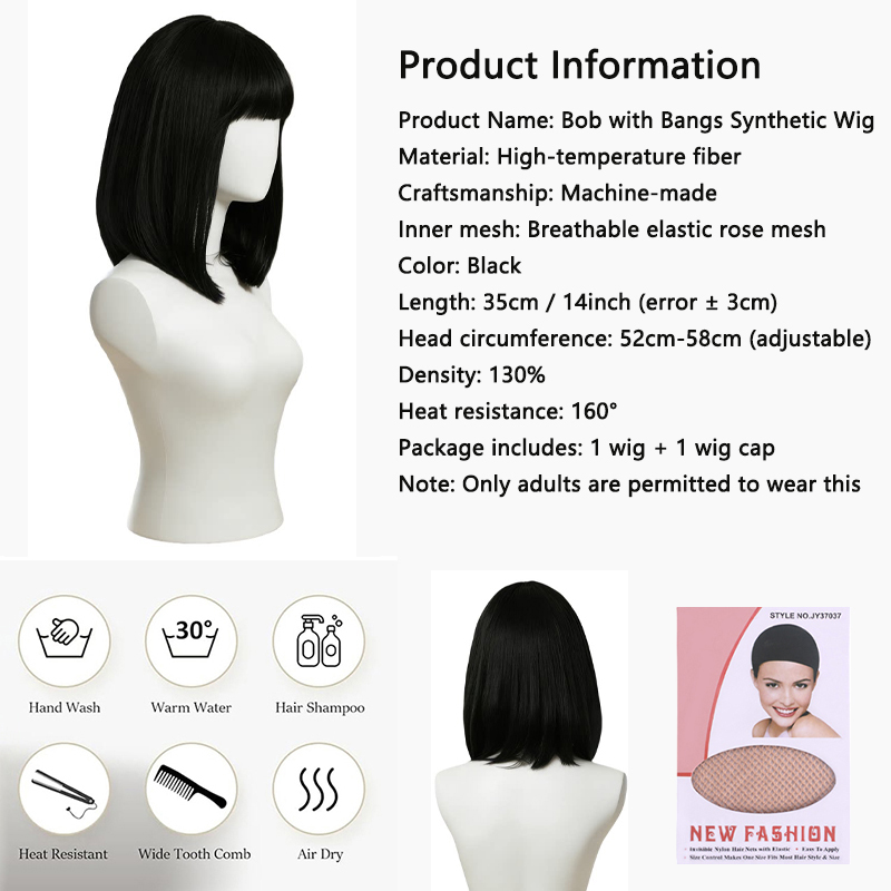 Peruca Bob Preta Natural com F - Hair Care High End avaliação e preço